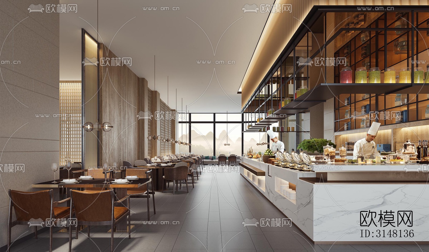 现代酒店民宿效果图下载（渲染图9）