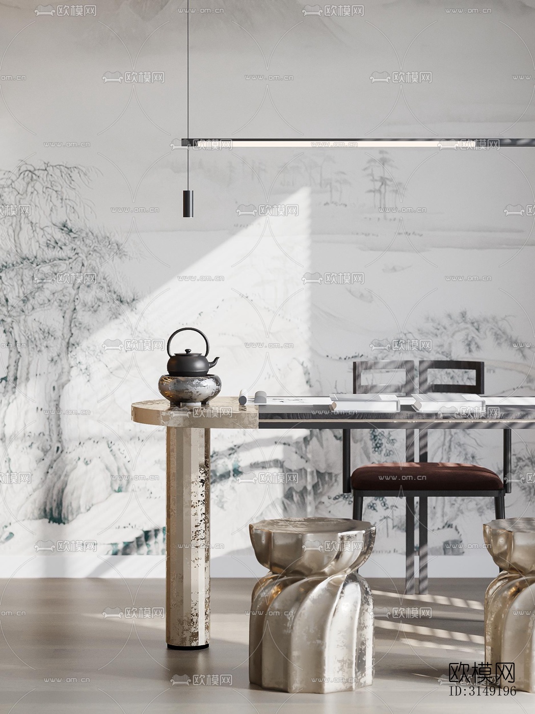 现代平层效果图下载（渲染图7）