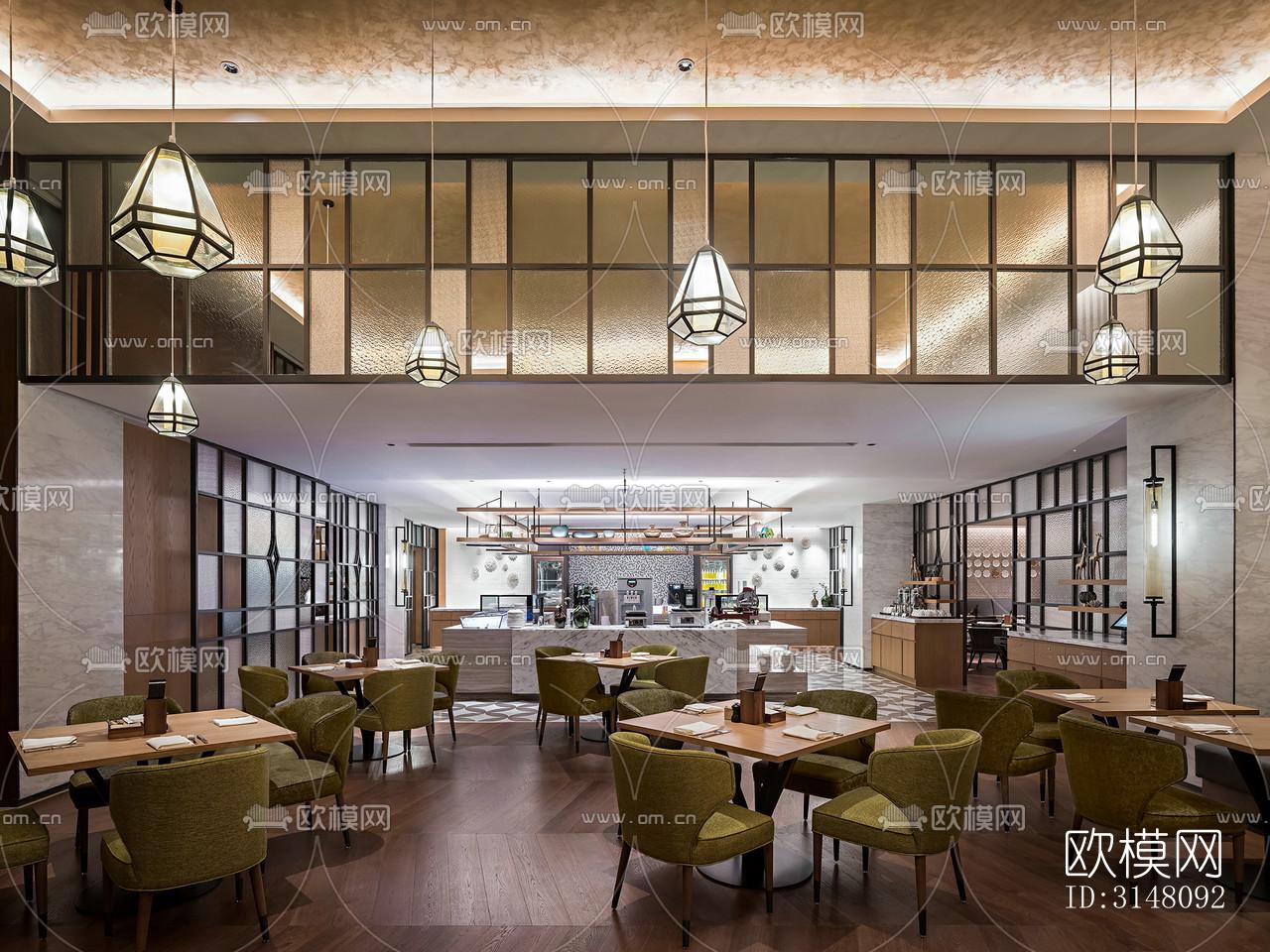 现代酒店民宿效果图下载（渲染图9）