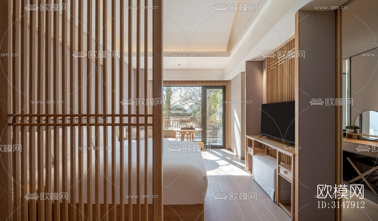 中式酒店民宿效果图下载（渲染图9）