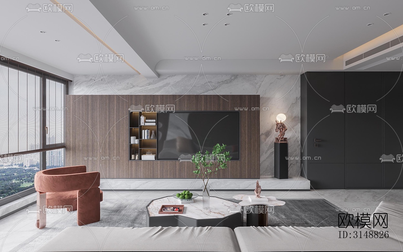 北欧平层效果图下载（渲染图9）