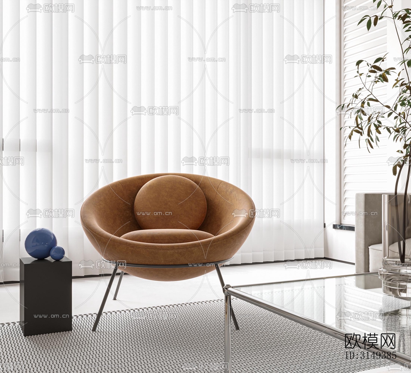 现代平层效果图下载（渲染图18）