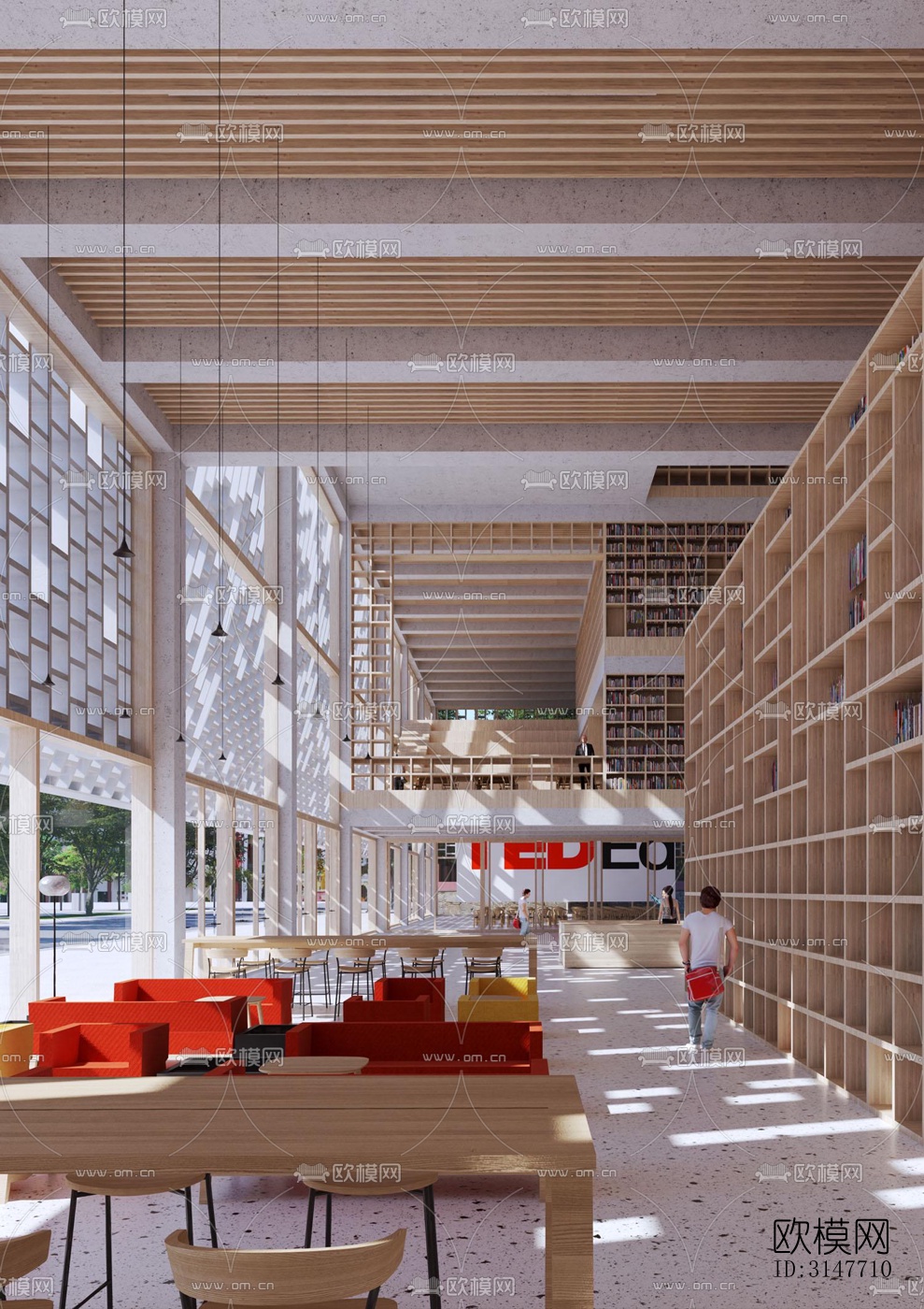 现代图书馆效果图下载（渲染图3）