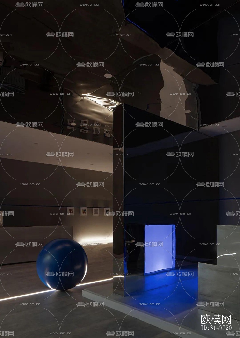 高级灰健身房效果图下载（渲染图7）