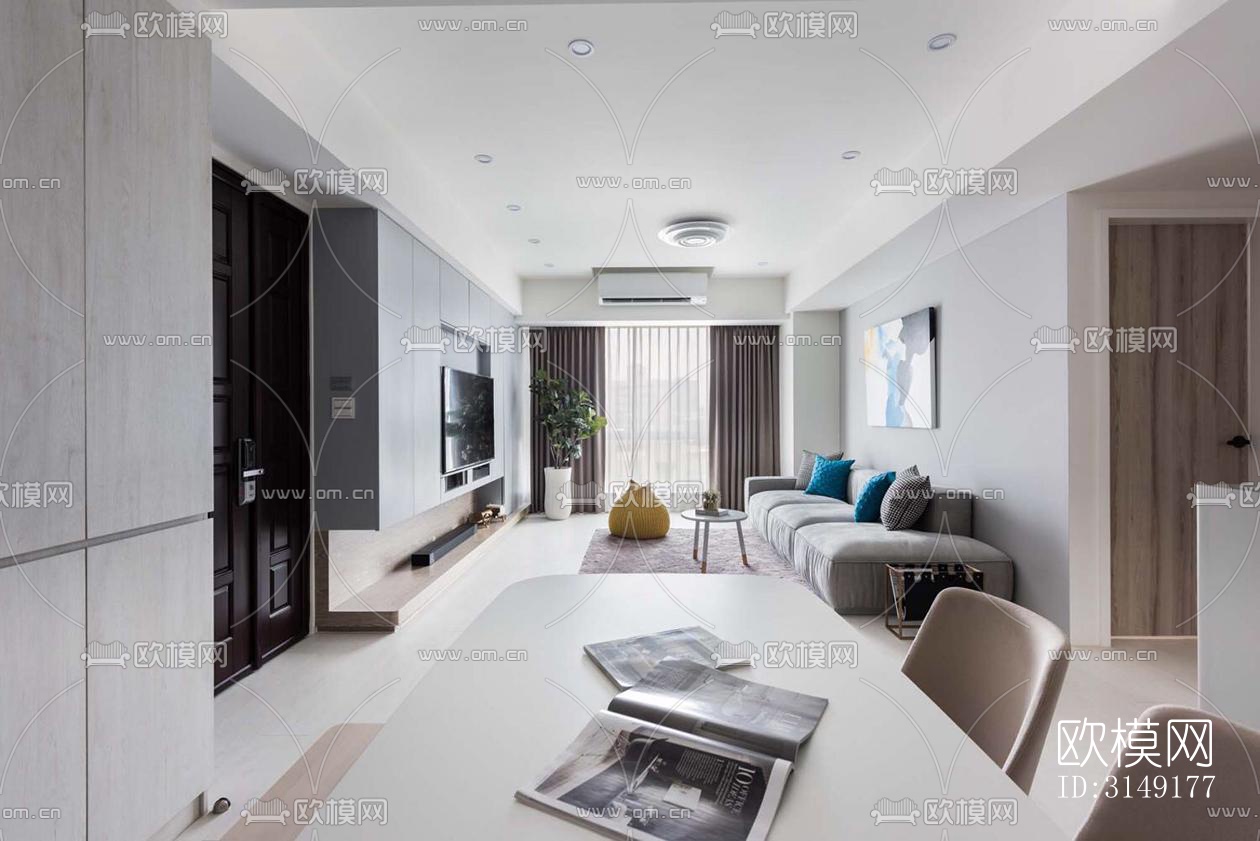 现代平层效果图下载（渲染图4）