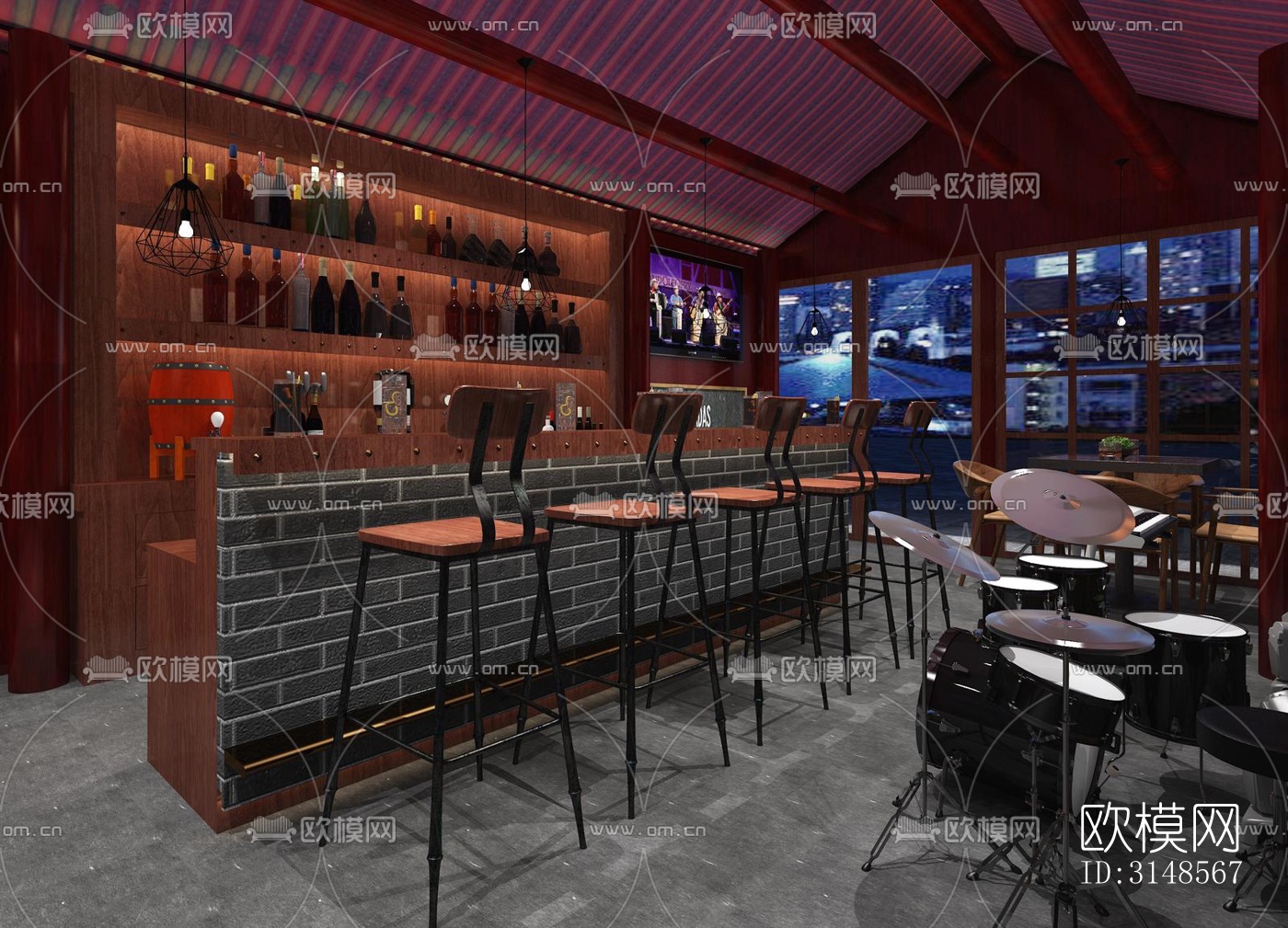 后现代酒吧效果图下载（渲染图12）