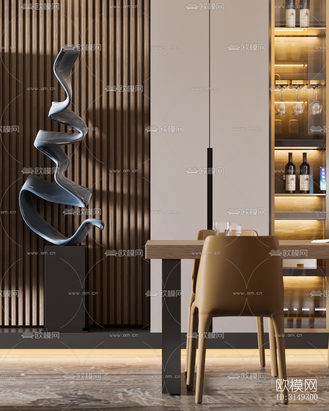 现代平层效果图下载（渲染图10）