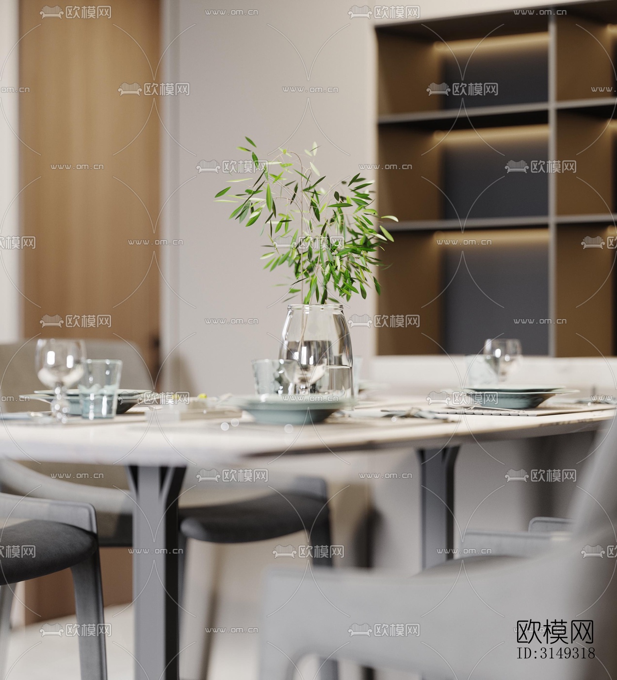 现代平层效果图下载（渲染图4）