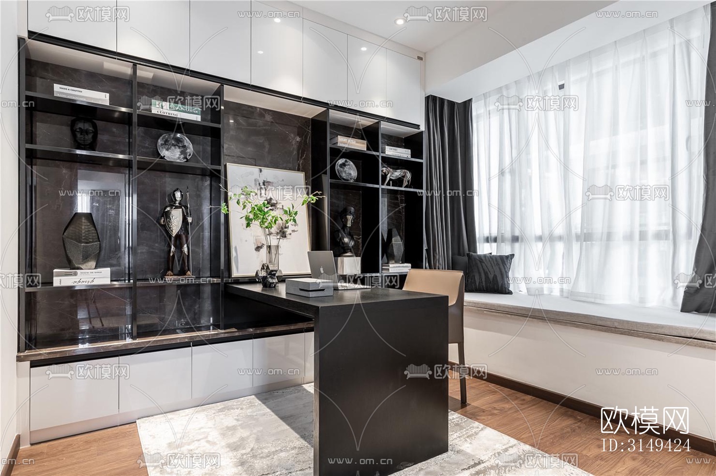 现代平层效果图下载（渲染图12）