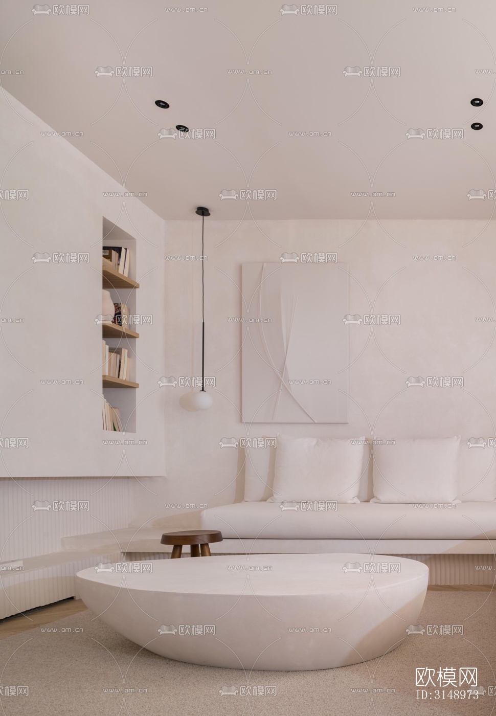 奶油风平层效果图下载（渲染图7）