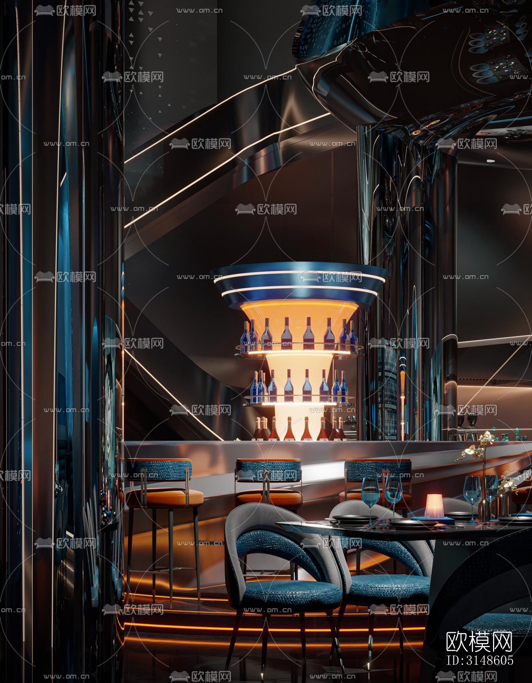 现代酒吧效果图下载（渲染图2）
