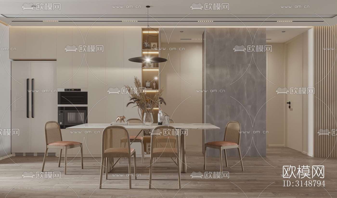 侘寂平层效果图下载（渲染图6）