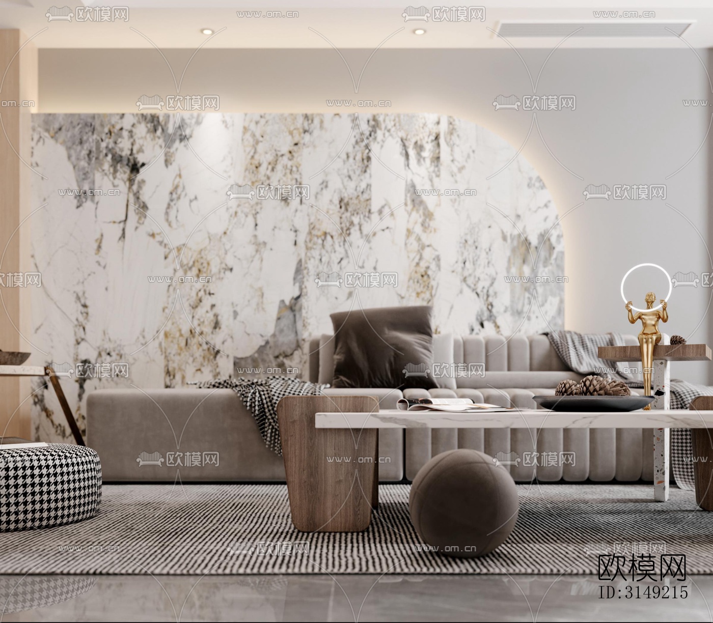 现代平层效果图下载（渲染图5）