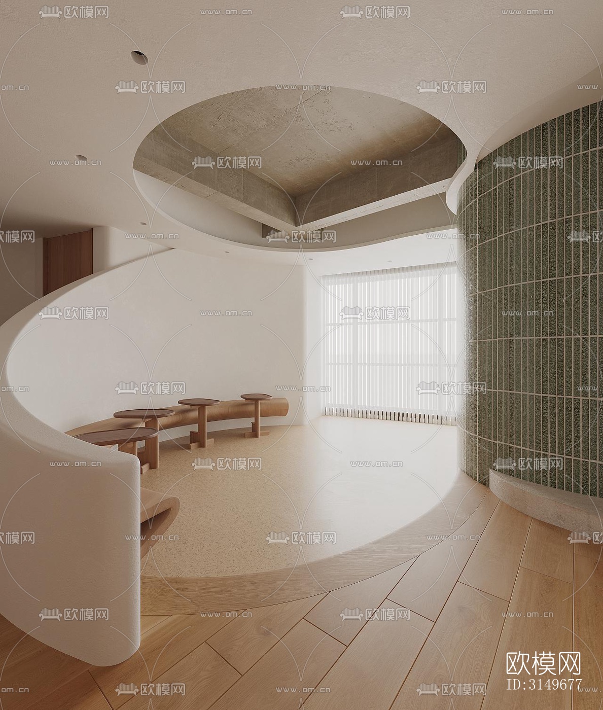 原木风健身房效果图下载（渲染图2）