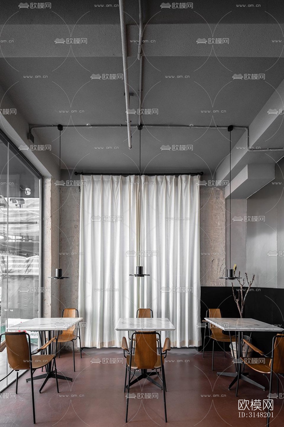 高级灰酒店民宿效果图下载（渲染图4）