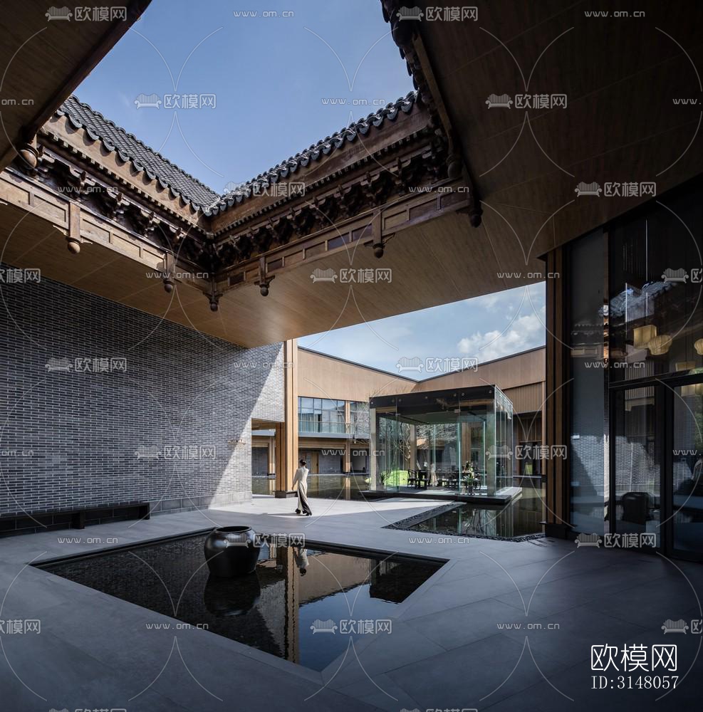 现代酒店民宿效果图下载（渲染图15）