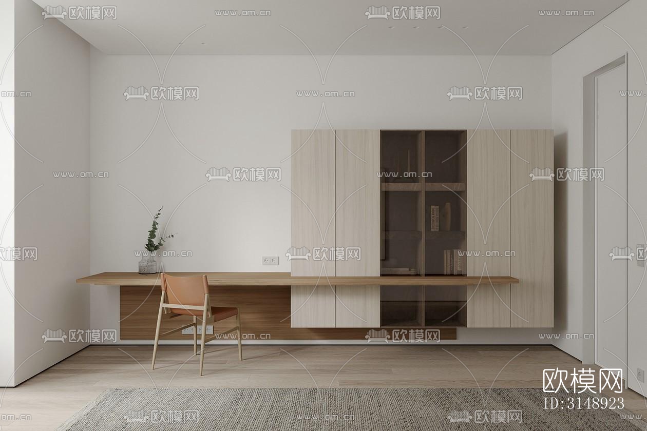 奶油风平层效果图下载（渲染图11）