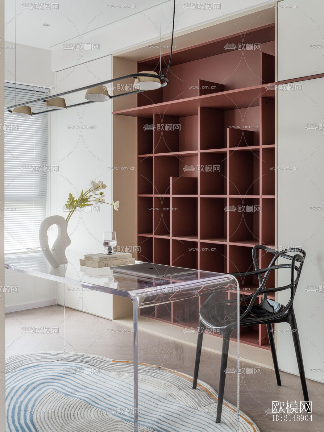 奶油风平层效果图下载（渲染图19）