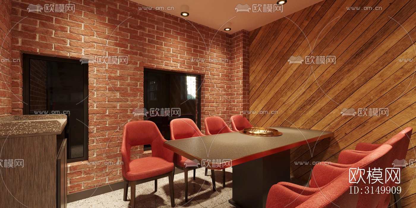 工业风火锅烤肉效果图下载（渲染图13）