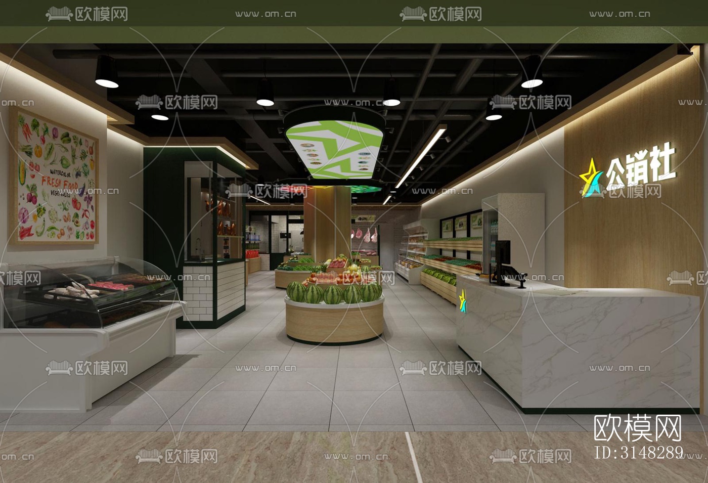 现代零售店铺效果图下载（渲染图1）