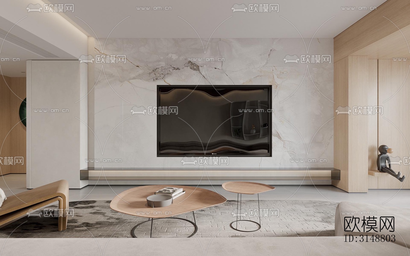 侘寂平层效果图下载（渲染图1）