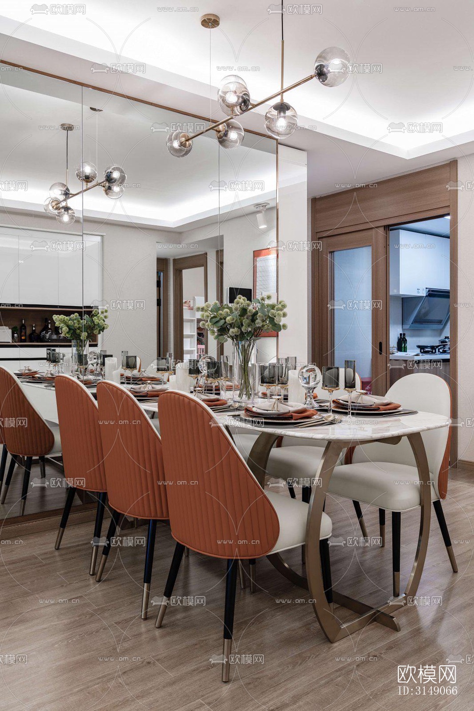 欧式平层效果图下载（渲染图8）