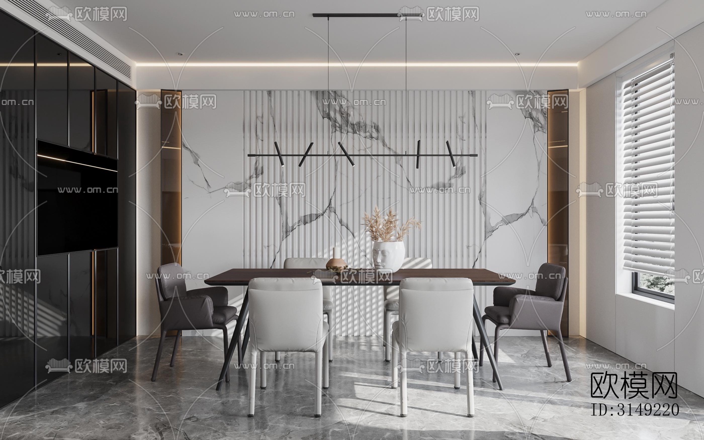 现代平层效果图下载（渲染图15）