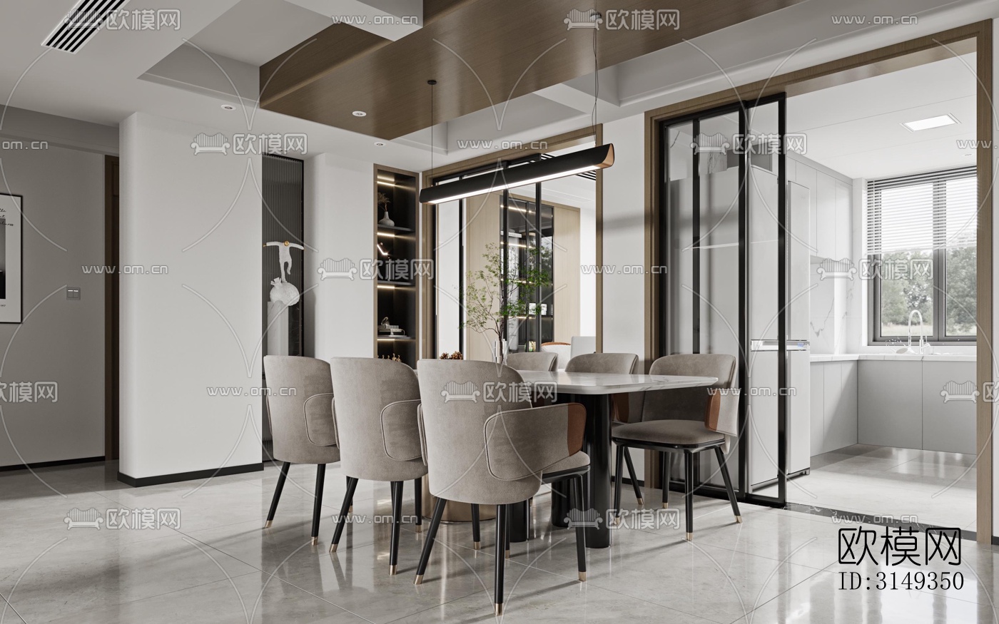 现代平层效果图下载（渲染图7）