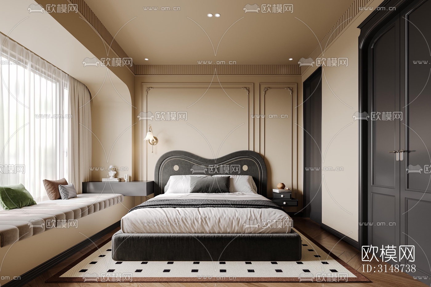 中古风平层效果图下载（渲染图8）