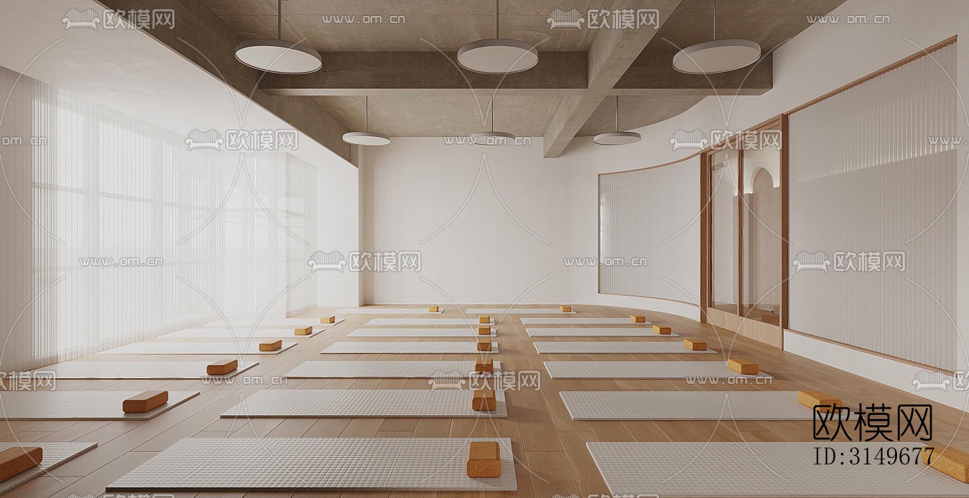 原木风健身房效果图下载（渲染图6）