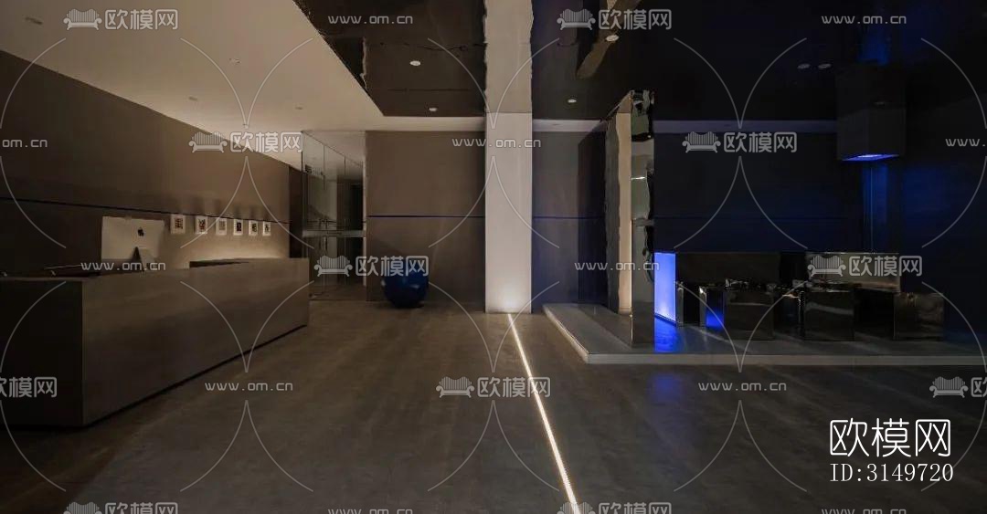 高级灰健身房效果图下载（渲染图9）