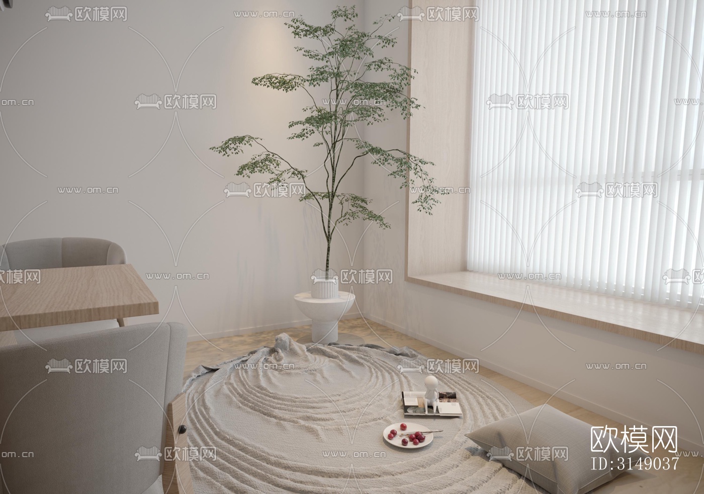 日式平层效果图下载（渲染图10）