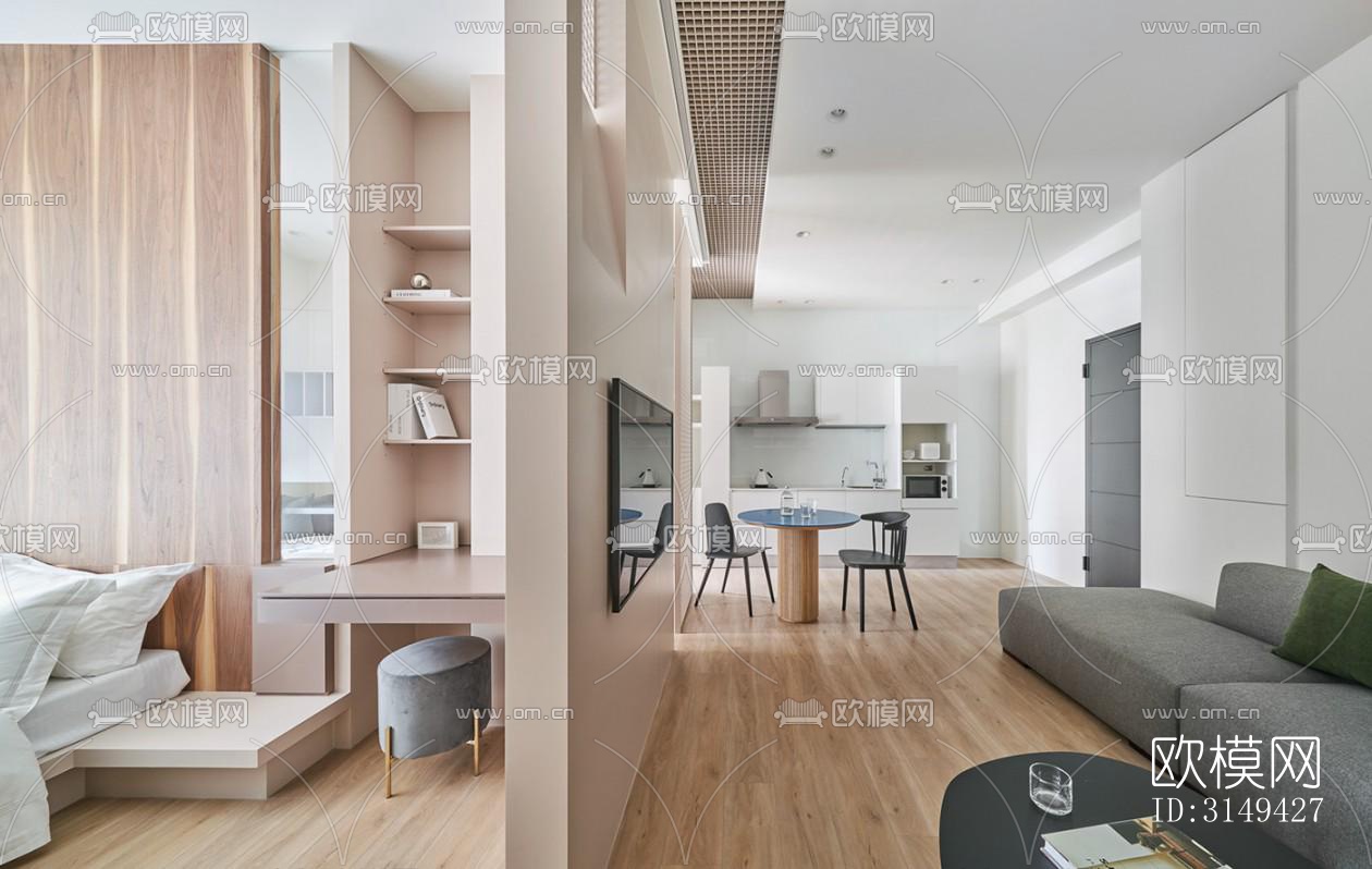 现代平层效果图下载（渲染图2）