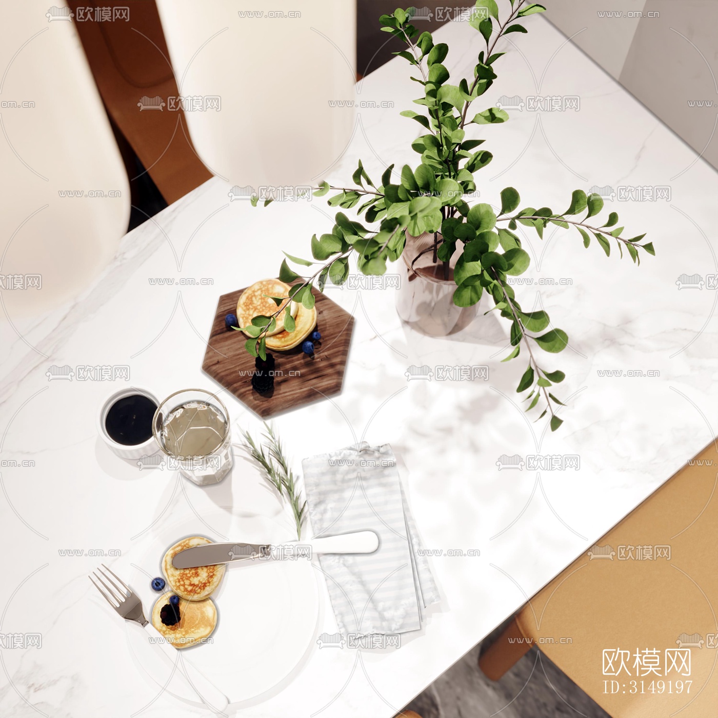 现代平层效果图下载（渲染图13）