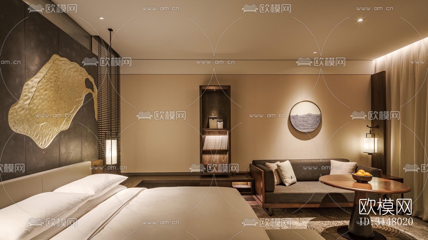 新中式酒店民宿效果图下载（渲染图10）