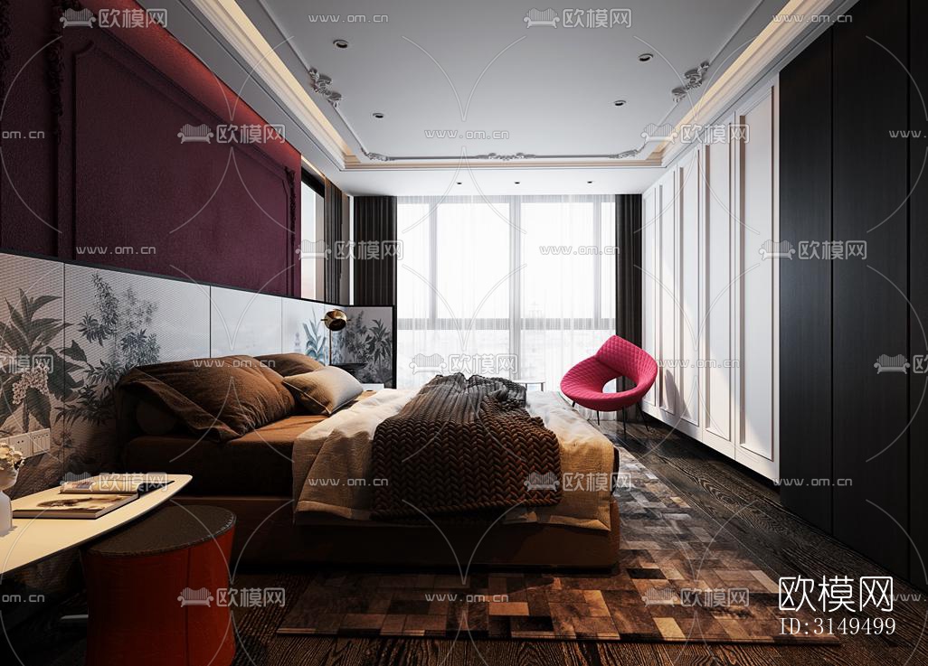 美式平层效果图下载（渲染图18）