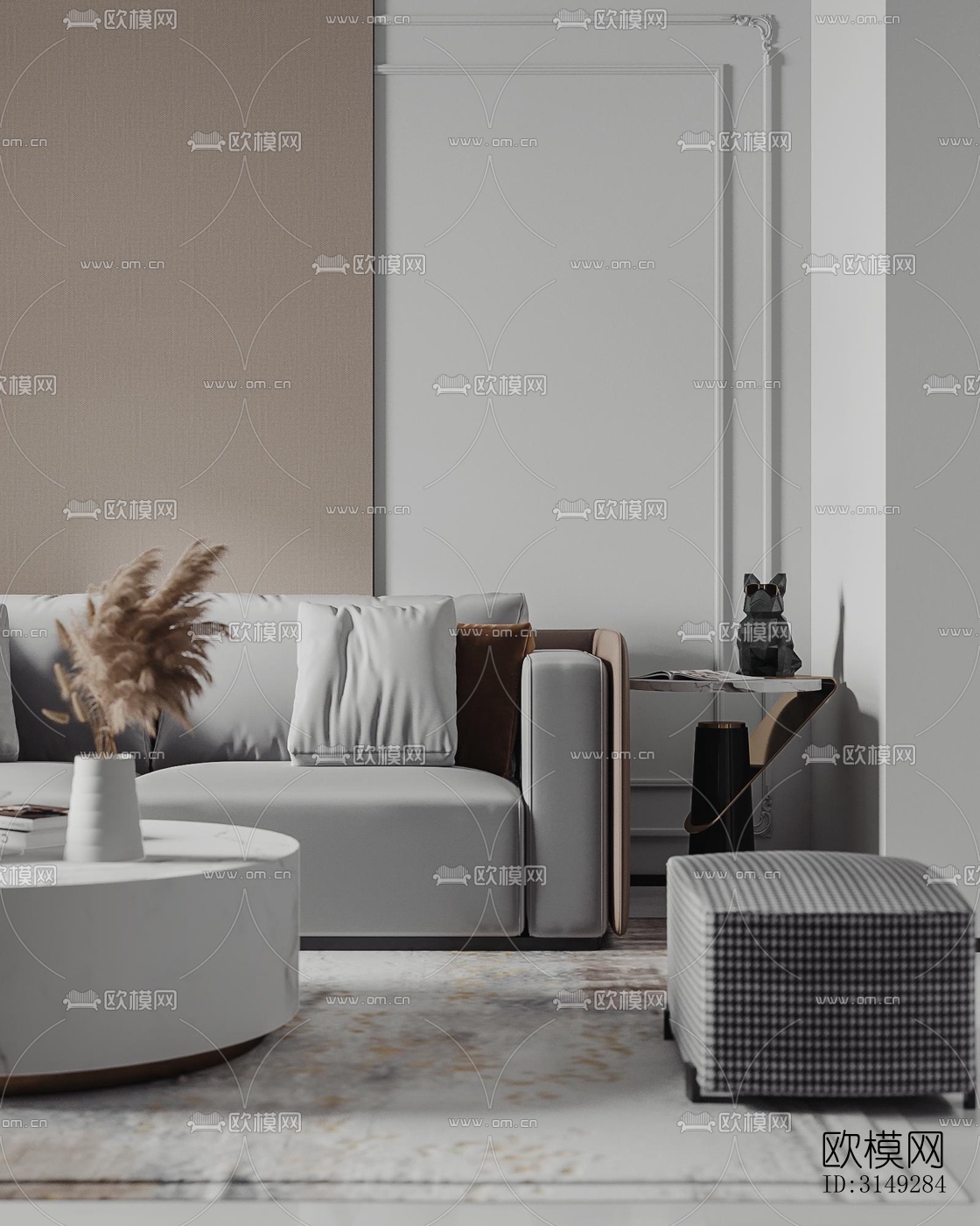 现代平层效果图下载（渲染图9）