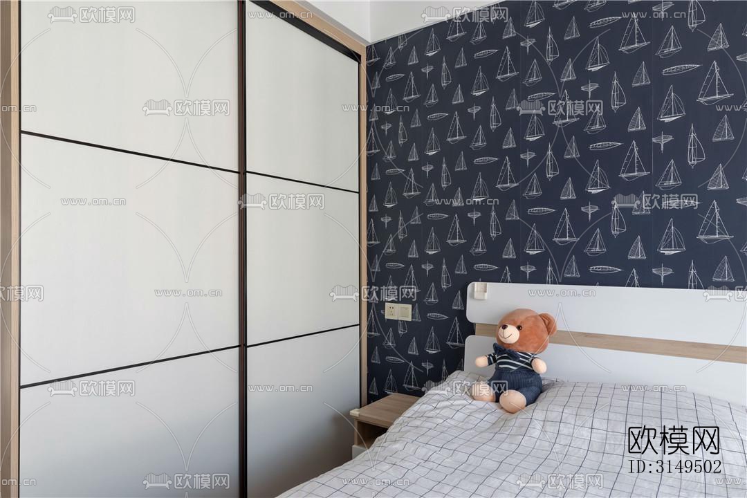 美式平层效果图下载（渲染图15）