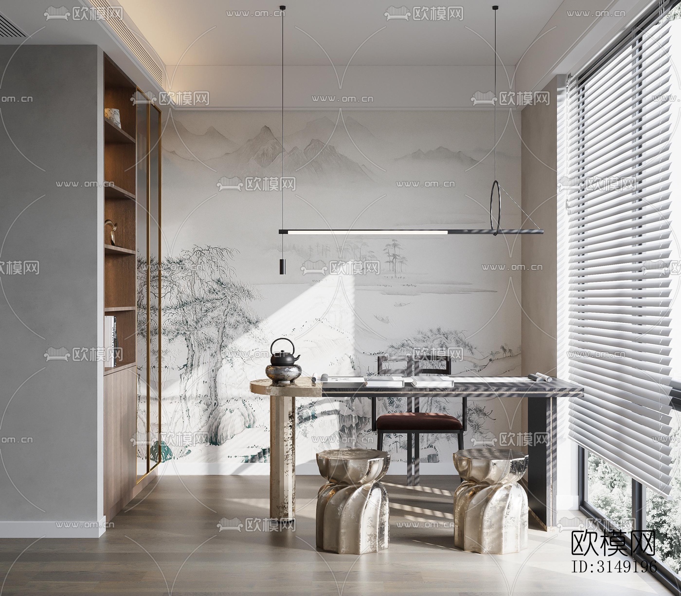 现代平层效果图下载（渲染图8）