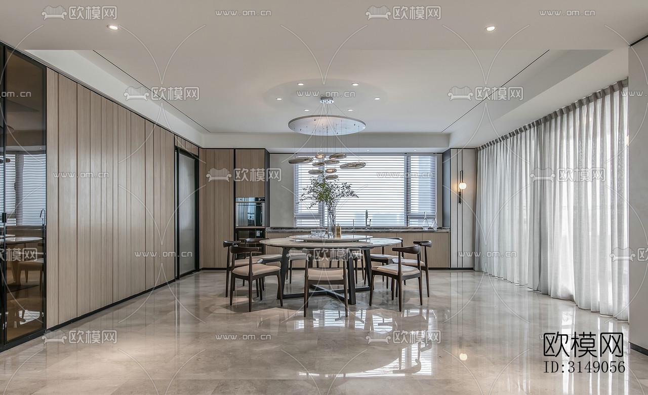 欧式平层效果图下载（渲染图7）