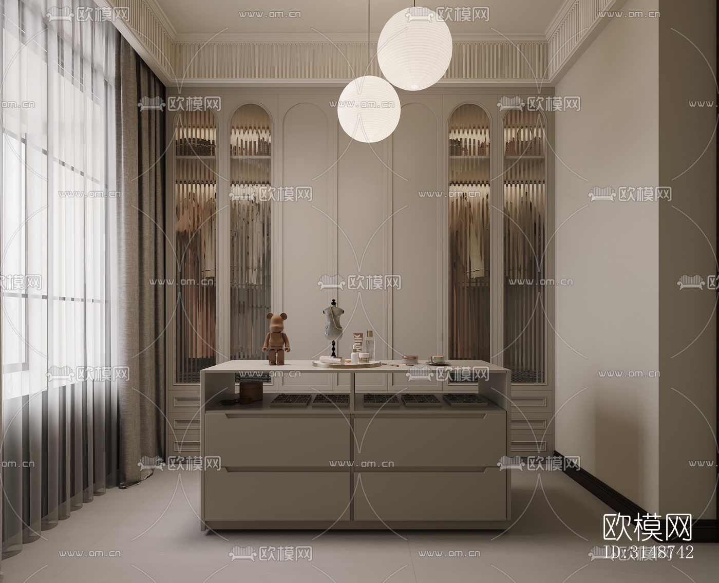 中古风平层效果图下载（渲染图8）