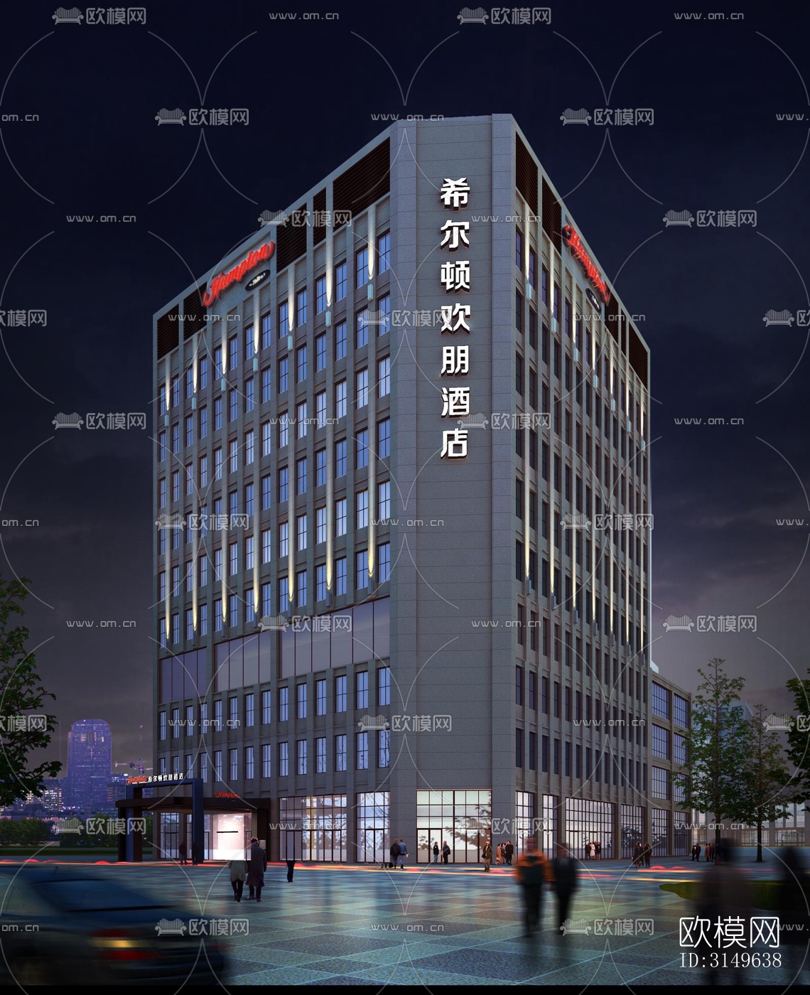 现代商业建筑效果图下载（渲染图1）