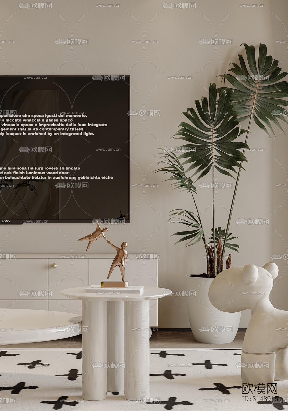 奶油风平层效果图下载（渲染图5）