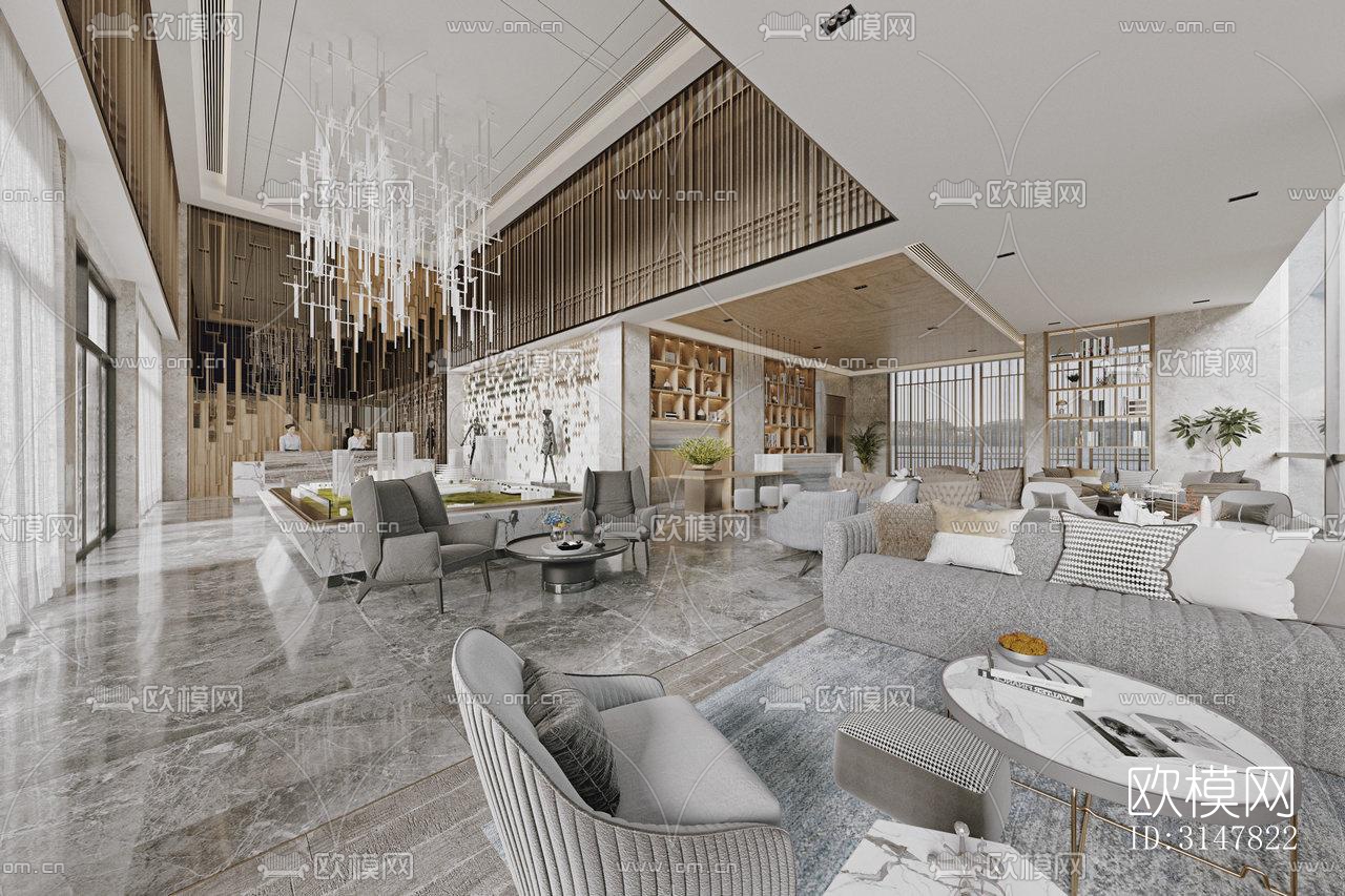 现代售楼处效果图下载（渲染图4）