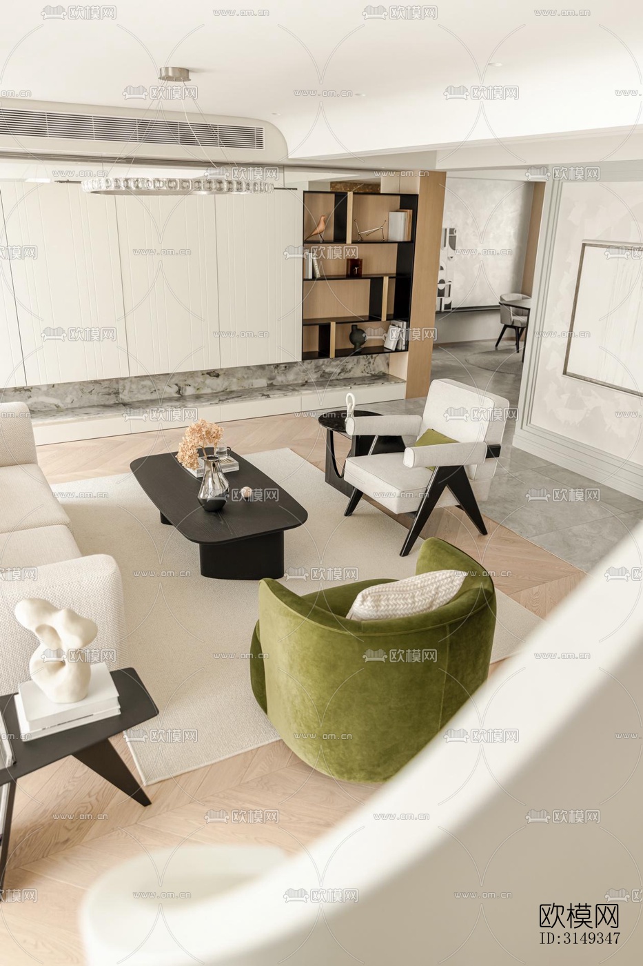 现代平层效果图下载（渲染图8）