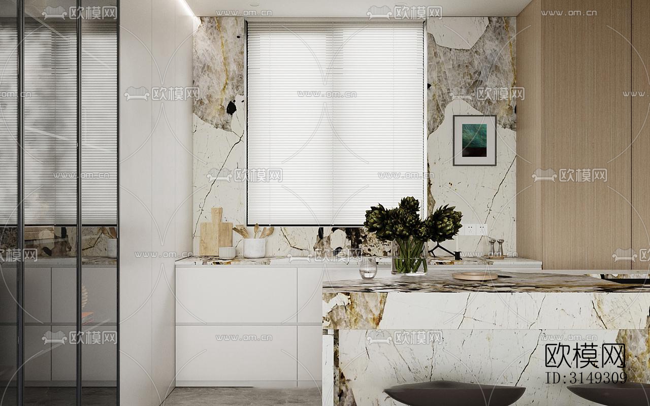 现代平层效果图下载（渲染图2）