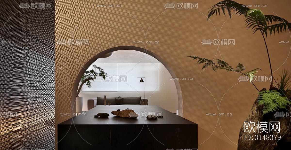 侘寂养生会所效果图下载（渲染图2）