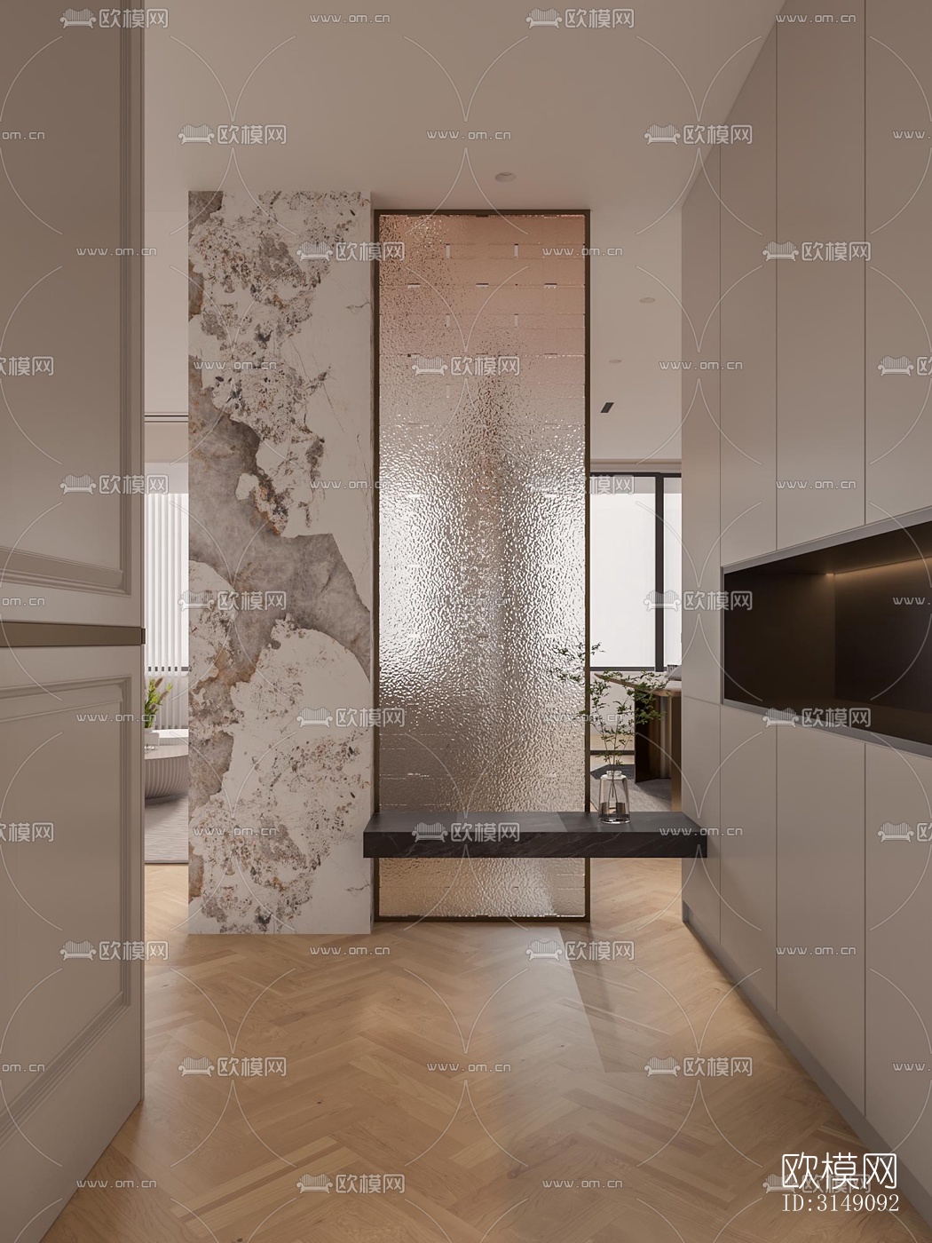 法式平层效果图下载（渲染图2）