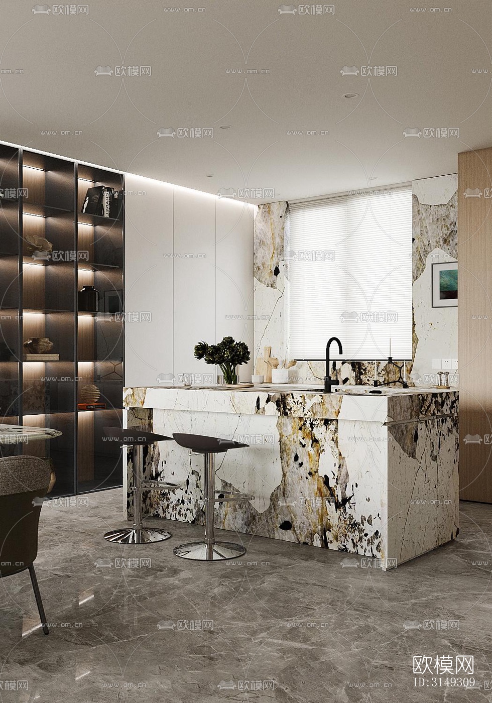 现代平层效果图下载（渲染图3）