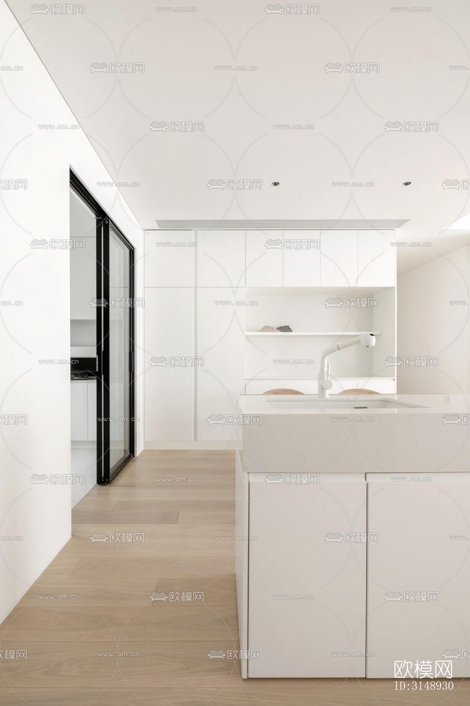 奶油风平层效果图下载（渲染图12）